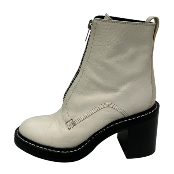 $695 Rag & Bone white Shelby zipper boots size 7 / 37 - Picture 1 of 6